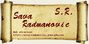 Sava Radmanović vizit kartica